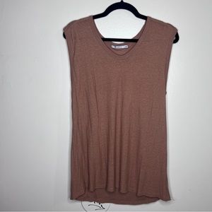 t by alexander wang nude tan camel colored boxy loose tank top
